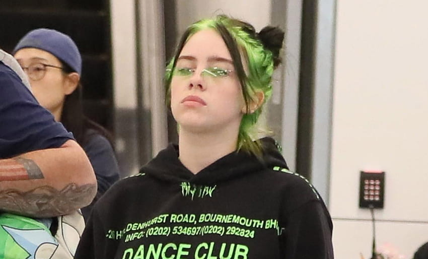 Billie Eilish Matches Neon Green Hair with Her Outfit, billie eilish glasses HD wallpaper