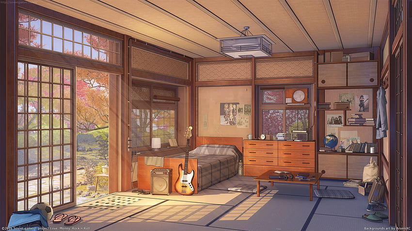 Drawing Anime Room, quarto de anime estético papel de parede HD