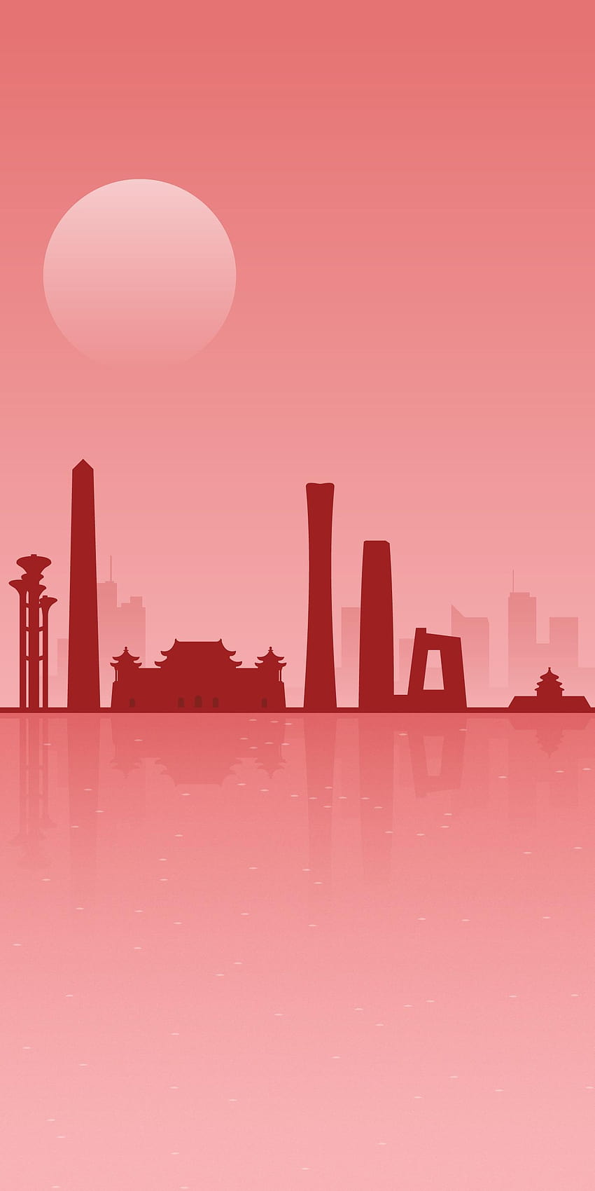 Beijing, ciudad oled roja fondo de pantalla del teléfono
