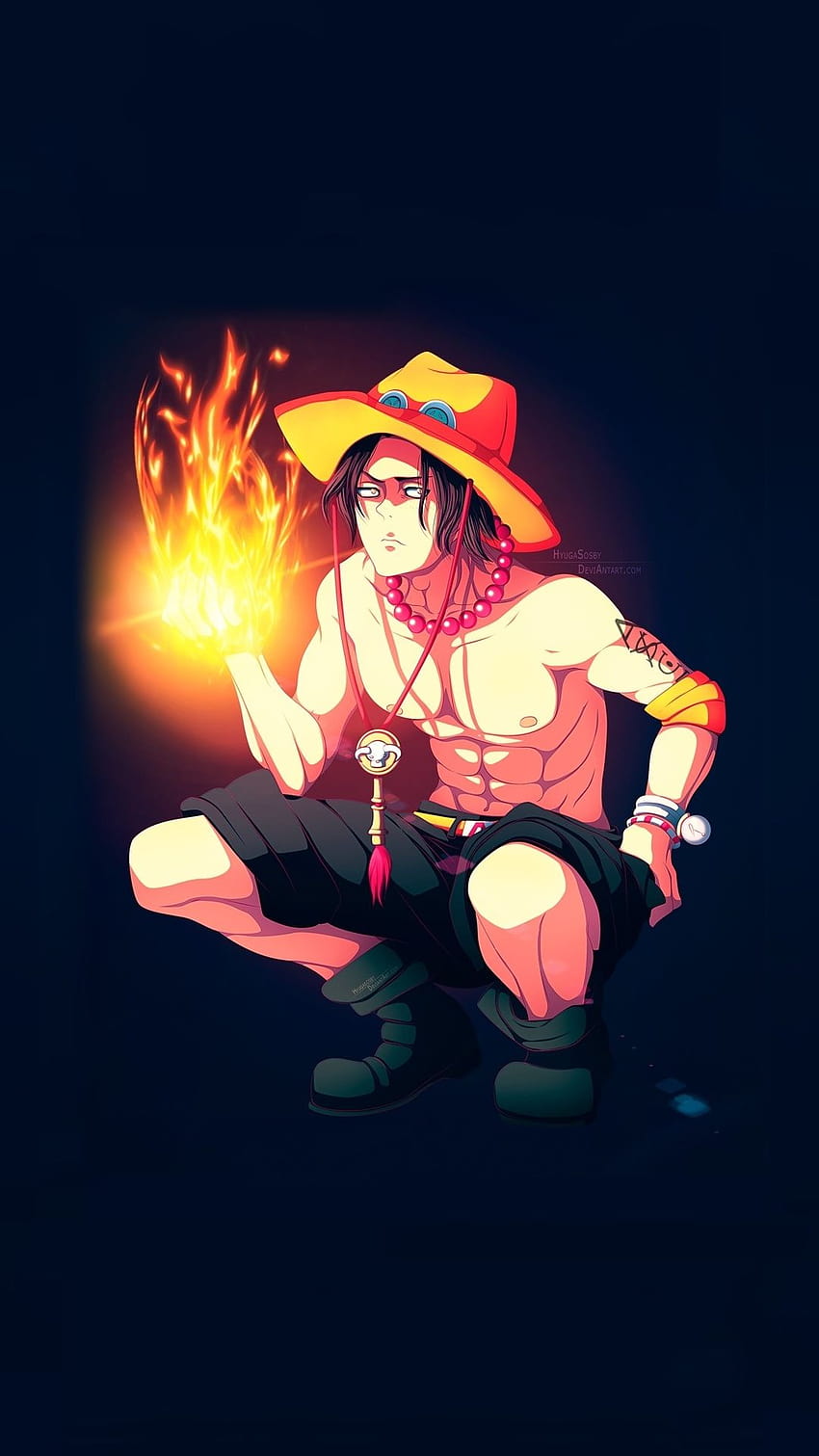 Portgas D. Ace, one Piece, minimal, artwork, 1080x1920, android one piece ace HD phone wallpaper