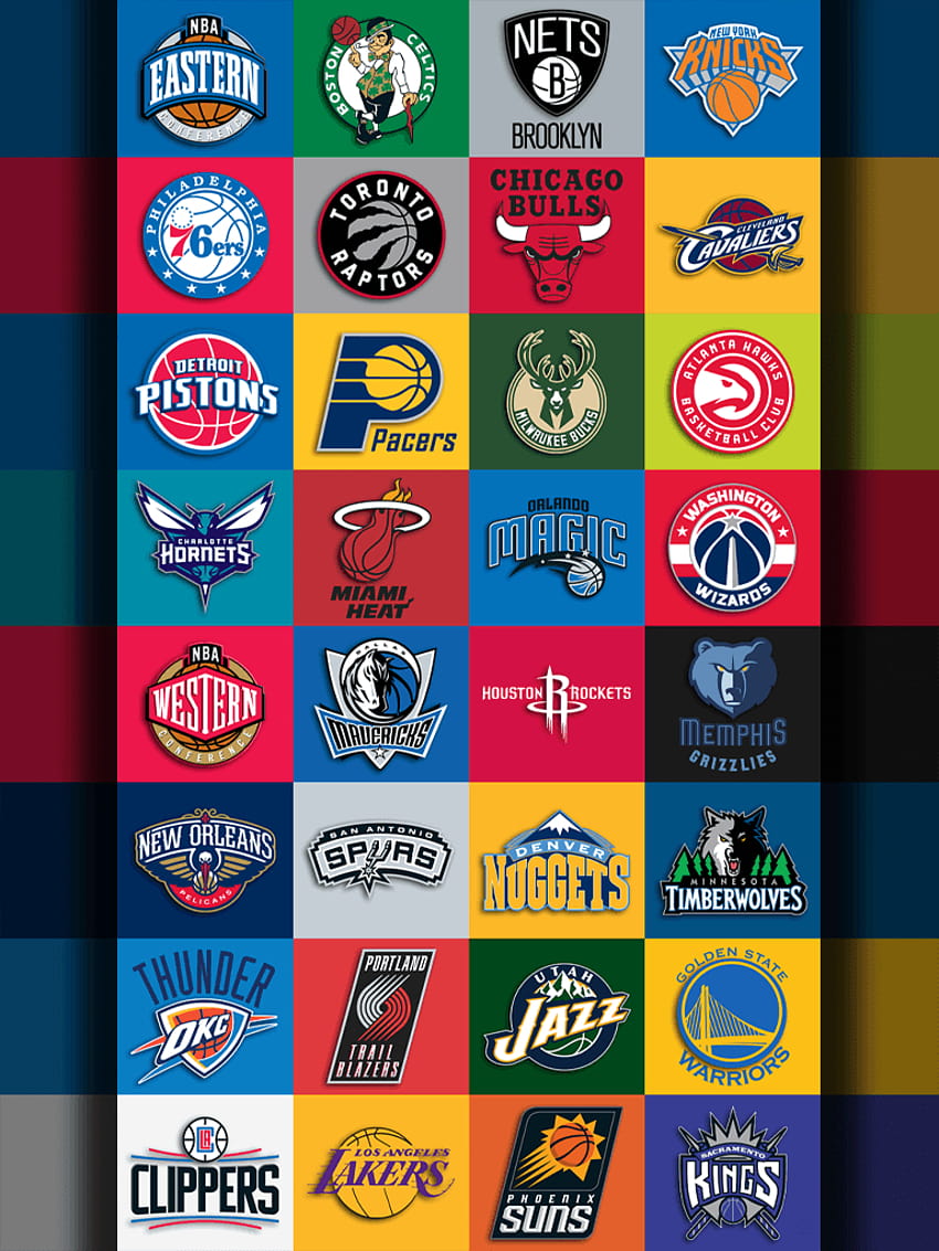 Logotipo de los equipos de la NBA Iphone, equipos de la fondo de pantalla del teléfono