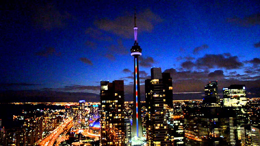 CN Tower Light Show HD wallpaper