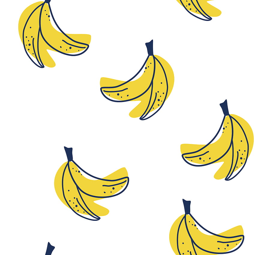 Banana seamless pattern. Sweet fruit. Contour drawing with colored spots. Food background. For menus of restaurants, shops and printing, textile. Vector cartoon Illustration 5083374 Vector Art at Vecteezy, banana print HD phone wallpaper