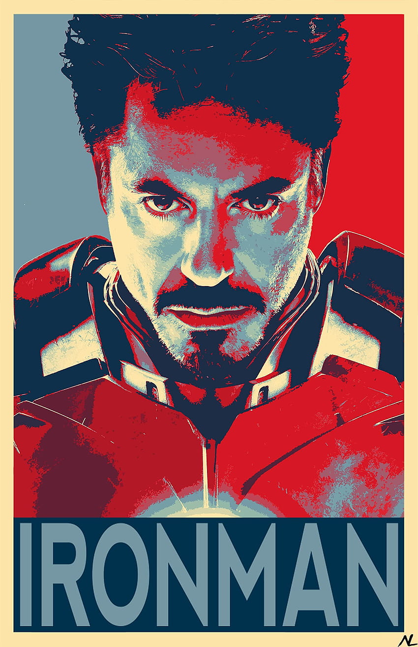 NLopezArt Cartaz político do Homem de Ferro Tony Stark Robert Downey Jr Marvel Avengers Superhero Pop Art Poster Print Papel de parede de celular HD