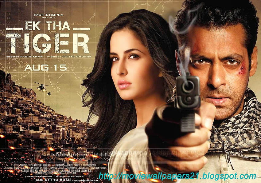 Películas en línea: Salman y Katrina Ek Tha Tiger miran una película india fondo de pantalla