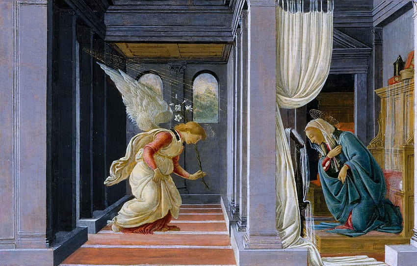 mythology, Sandro Botticelli, The Annunciation HD wallpaper