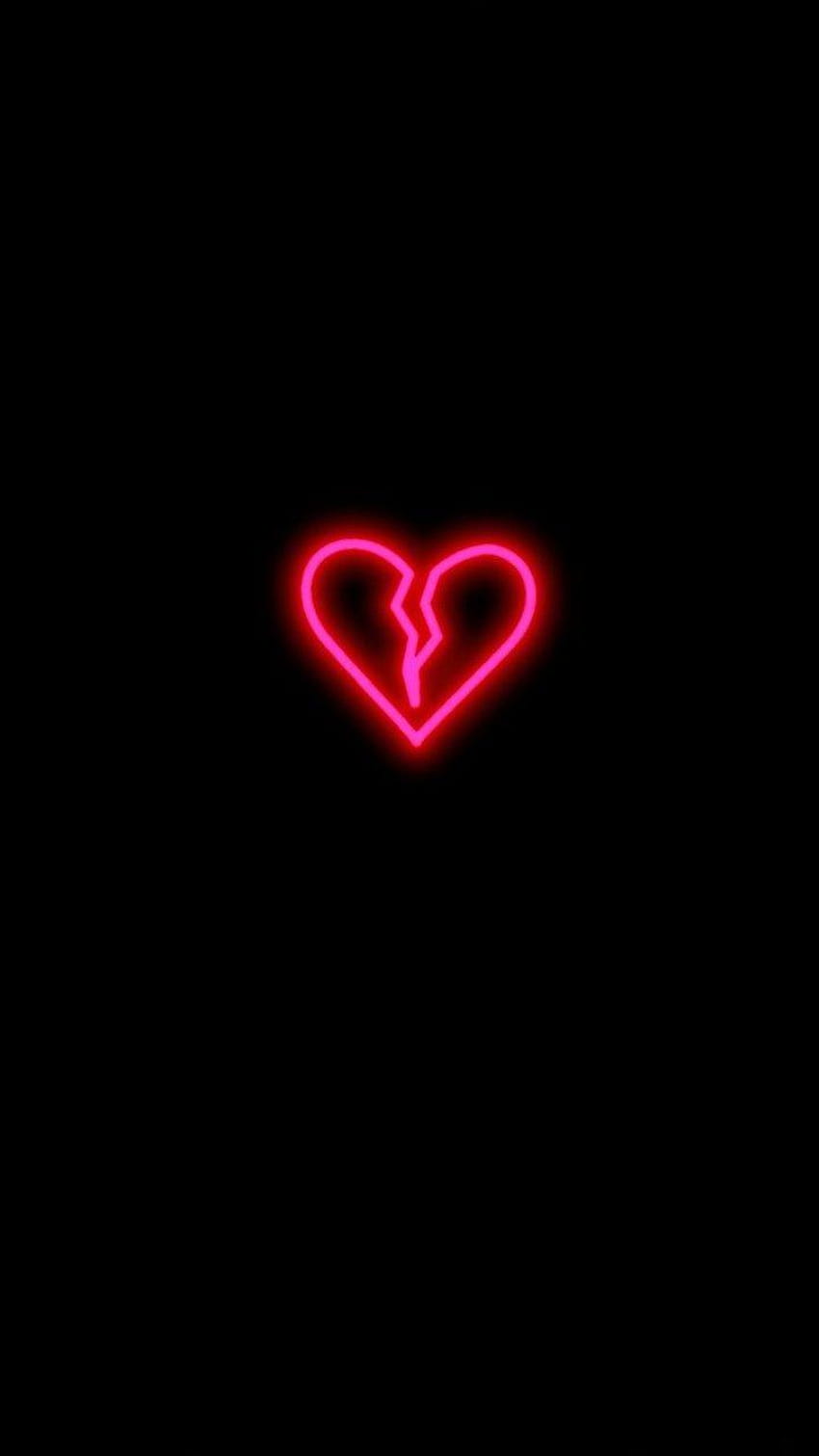 Broken Heart Phone, neon hearts HD phone wallpaper