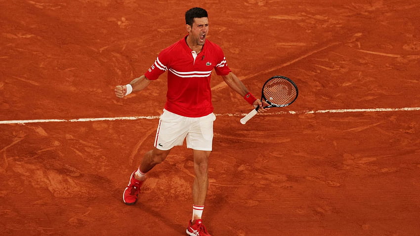 Highlights der Halbfinals der French Open 2021: Novak Djokovic schlägt Rafael Nadal und erreicht das Finale von Roland Garros, Novak Djokovic Roland Garros-Champion 2021 HD-Hintergrundbild