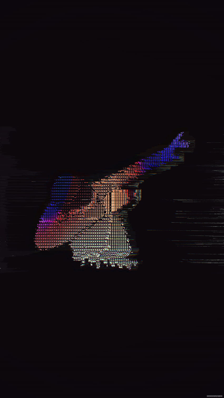 Ilustración de calavera negra y gris, arte glitch, calavera, arte ASCII, estética glitch fondo de pantalla del teléfono