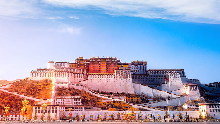 China Tibet Potala Palace sunset blue sky Preview HD wallpaper