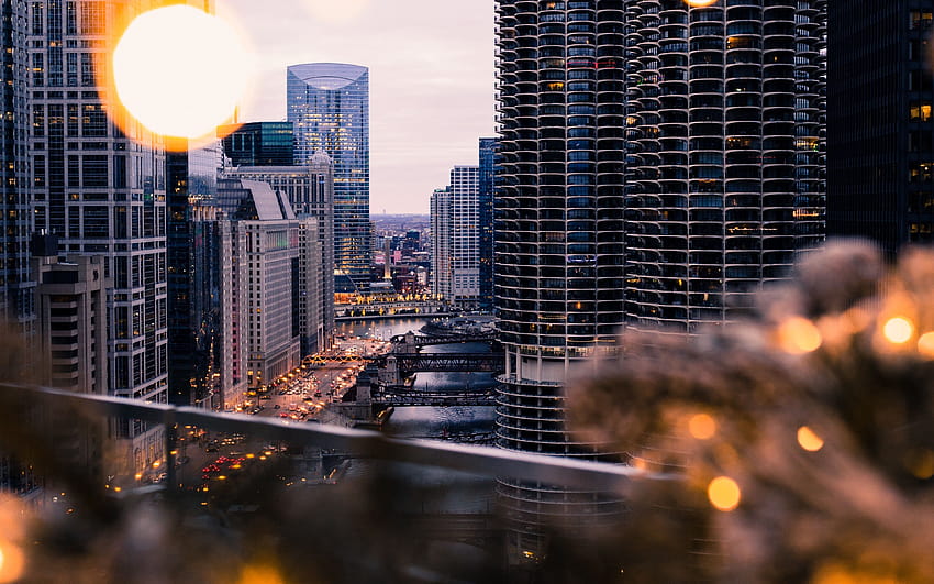 Chicago River Bridges, modern buildings, city buildings architecture modern bridge HD wallpaper