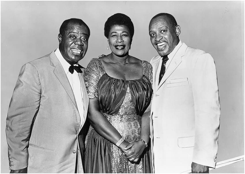 of Ella Fitzgerald by Michael Ochs Archives:Getty Louis Armstrong and Lionel Hampton HD wallpaper