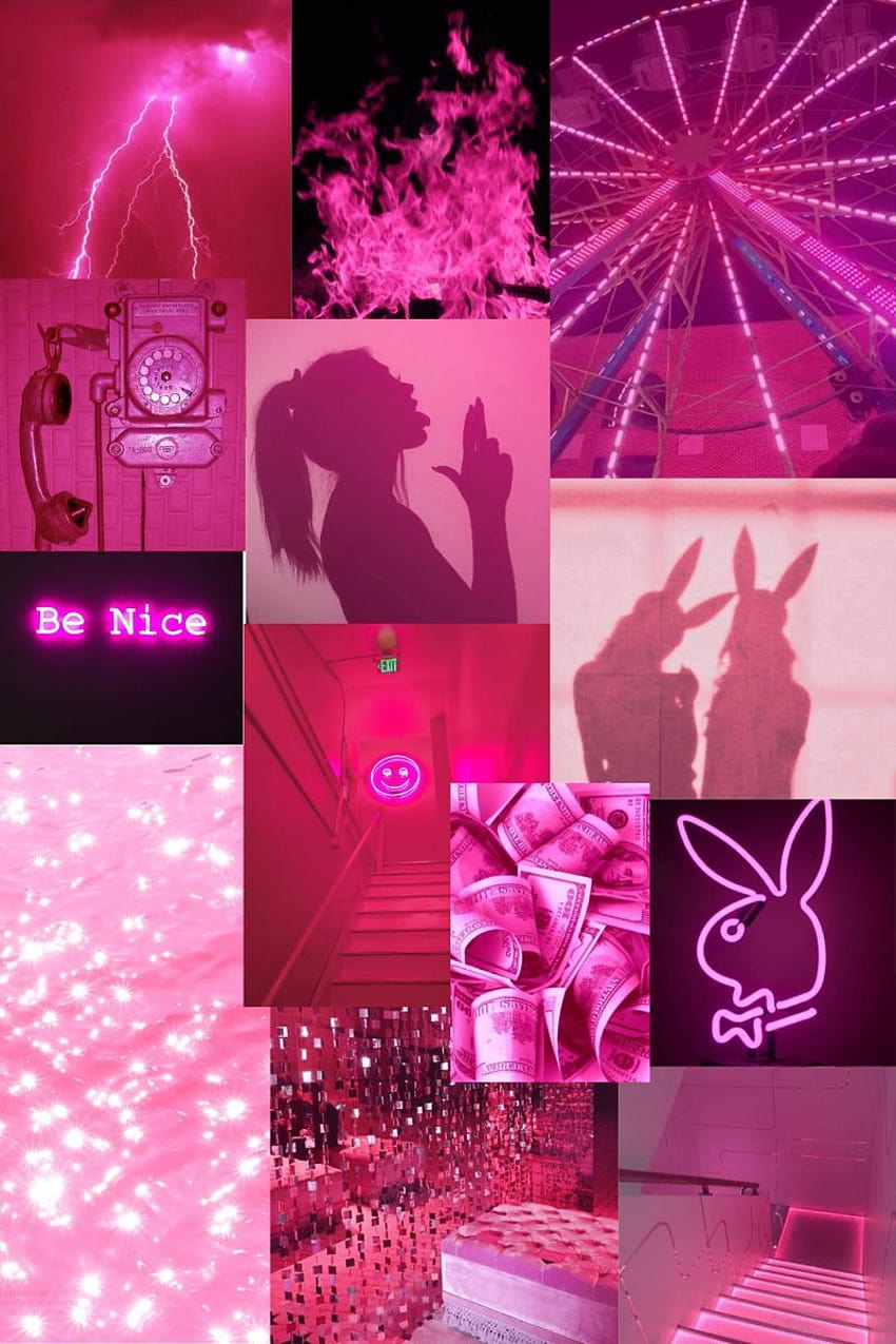 Pink Collage posted by Zoey Sellers, pink collage neon HD phone ...