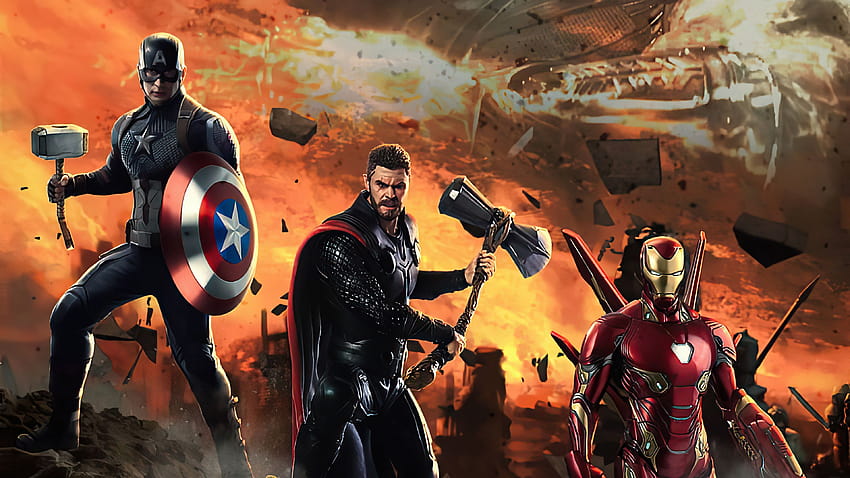 Trio Avengers Endgame, Pahlawan Super, Latar Belakang, dan, trio avengers Wallpaper HD