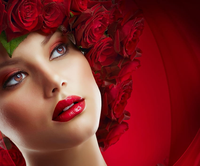 599915 Title Women Face Makeup Girl Model Rose, beauty parlour HD wallpaper