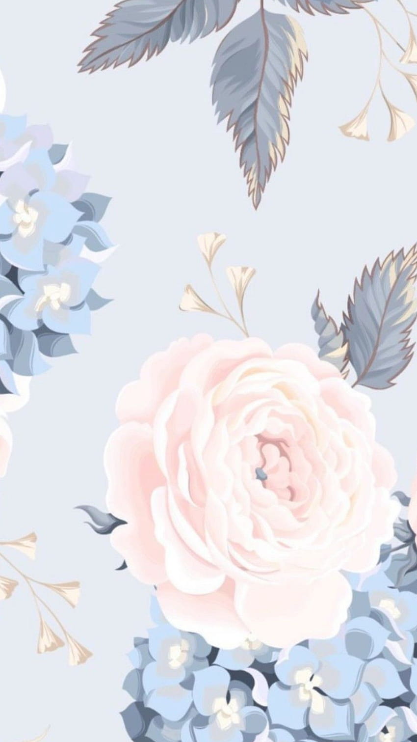Pastellblumen-Telefon, pastellfarbenes minimalistisches Blumenmuster HD-Handy-Hintergrundbild