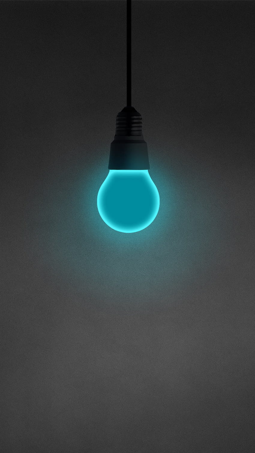 Lâmpada LED preta, minimalismo, escuro, simples, ciano, iluminado, eletricidade • For You For & Mobile Papel de parede de celular HD