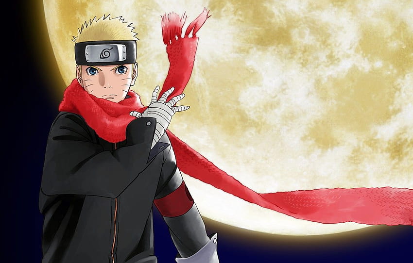 Naruto Uzumaki Wallpaper 4K, Japanese, Artwork, Red moon