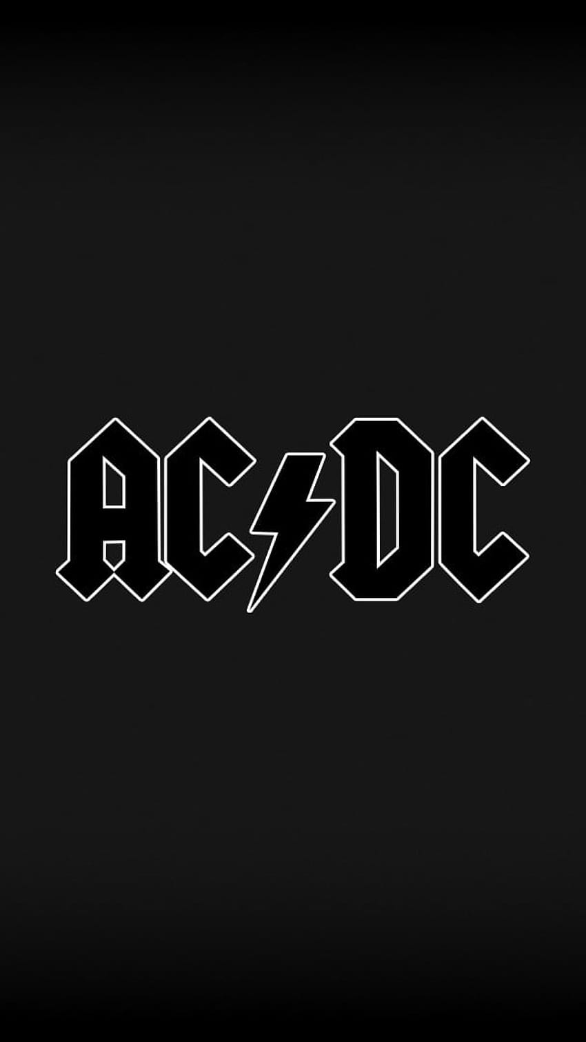 Logo AC DC na czarno, Acdc, AC/DC, Rock • Dla Ciebie Tapeta na telefon HD