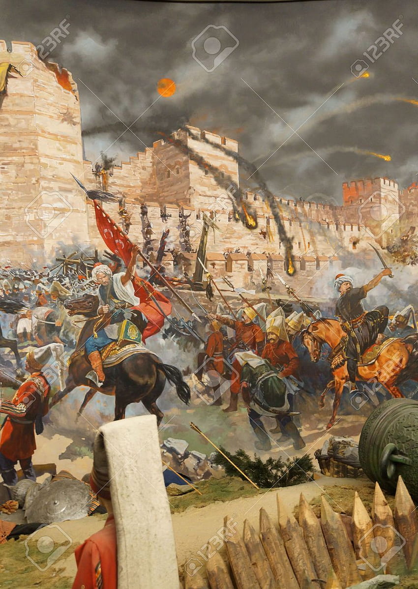 Последно нападение и падането на Константинопол през 1453 г. Превзет.. HD тапет за телефон