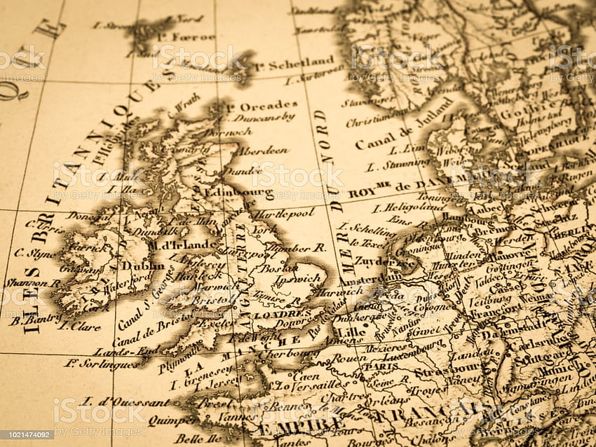 Mapa antiguo Inglaterra y Francia Stock, mapa de Inglaterra fondo de pantalla