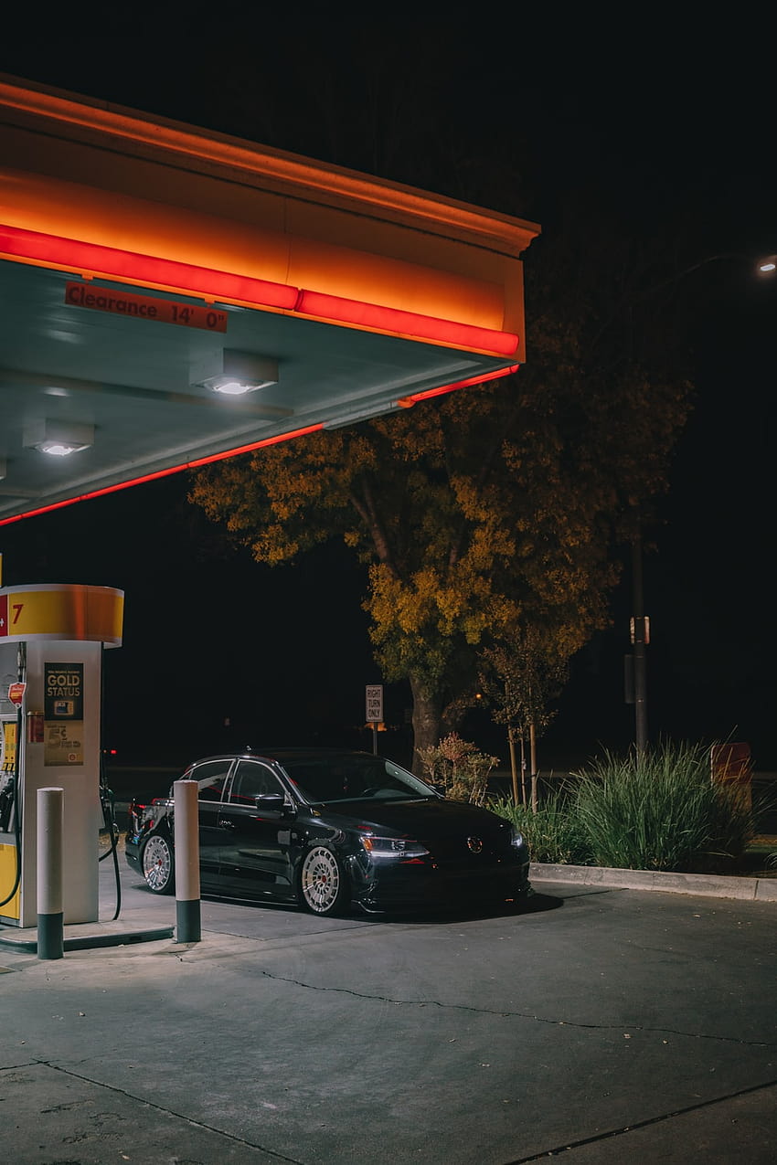 Q8 Easy benzin istasyonu – Araba, retrowave benzin istasyonu HD telefon duvar kağıdı