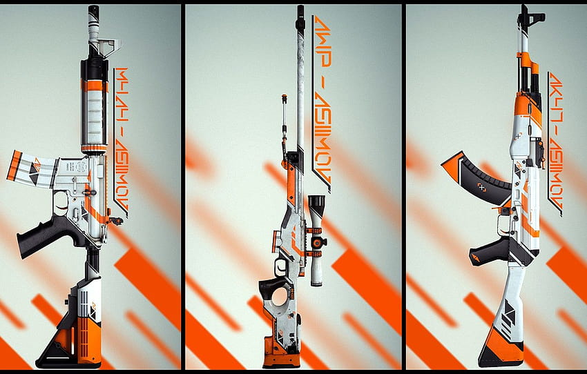 Weapons, M4A4, Asiimov, AWP , section игры HD wallpaper