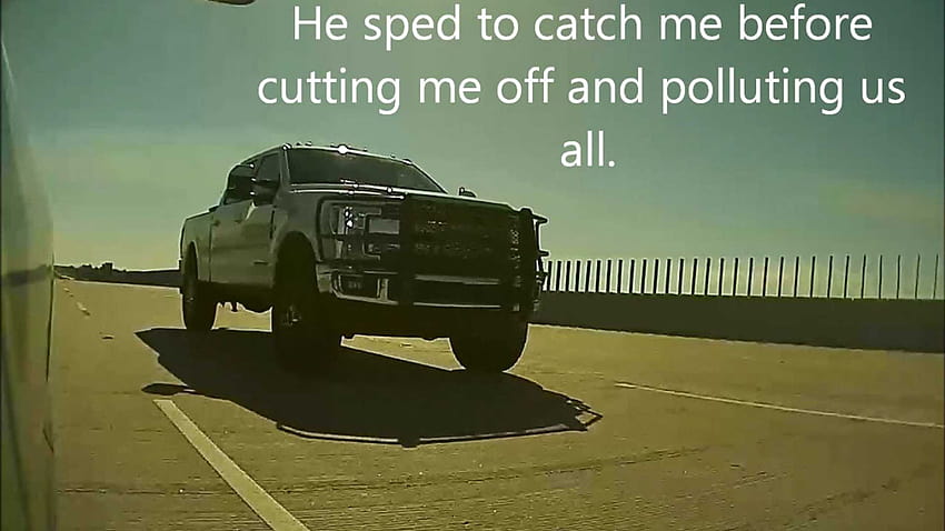 Watch Ford Pickup Truck Cut Off And Coal Roll A Tesla HD wallpaper