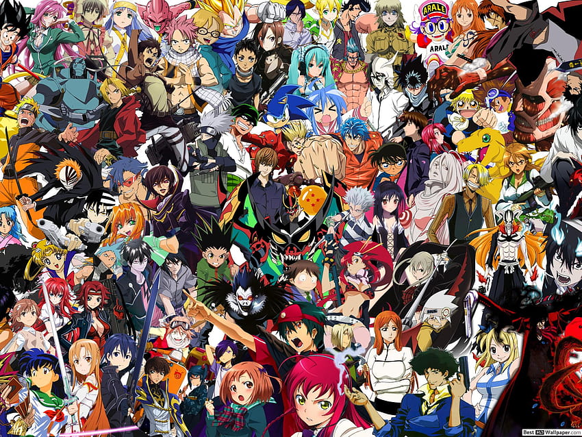 Anime Crossover Poster, big 3 anime HD wallpaper