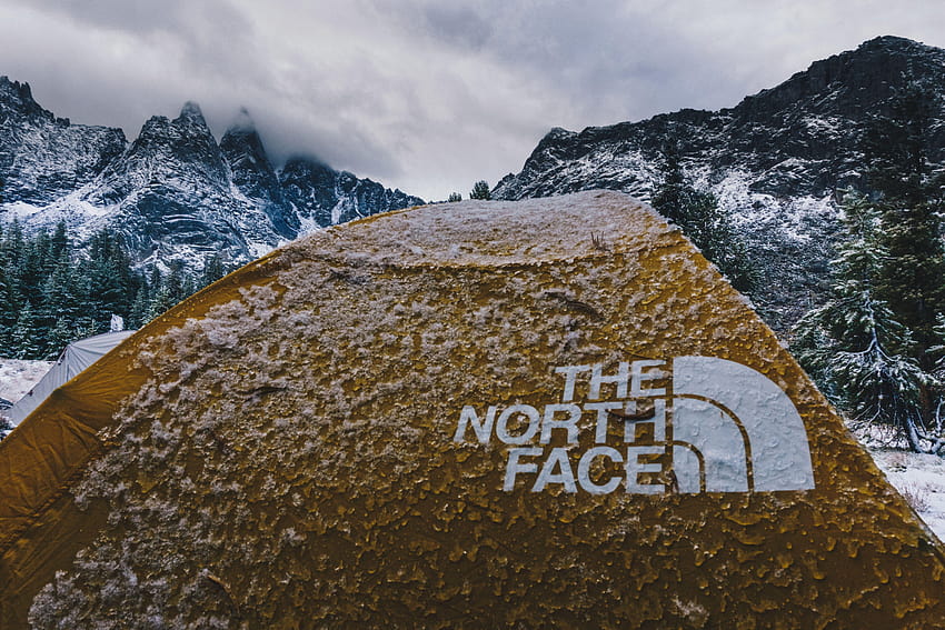 beige The North Face tent HD wallpaper