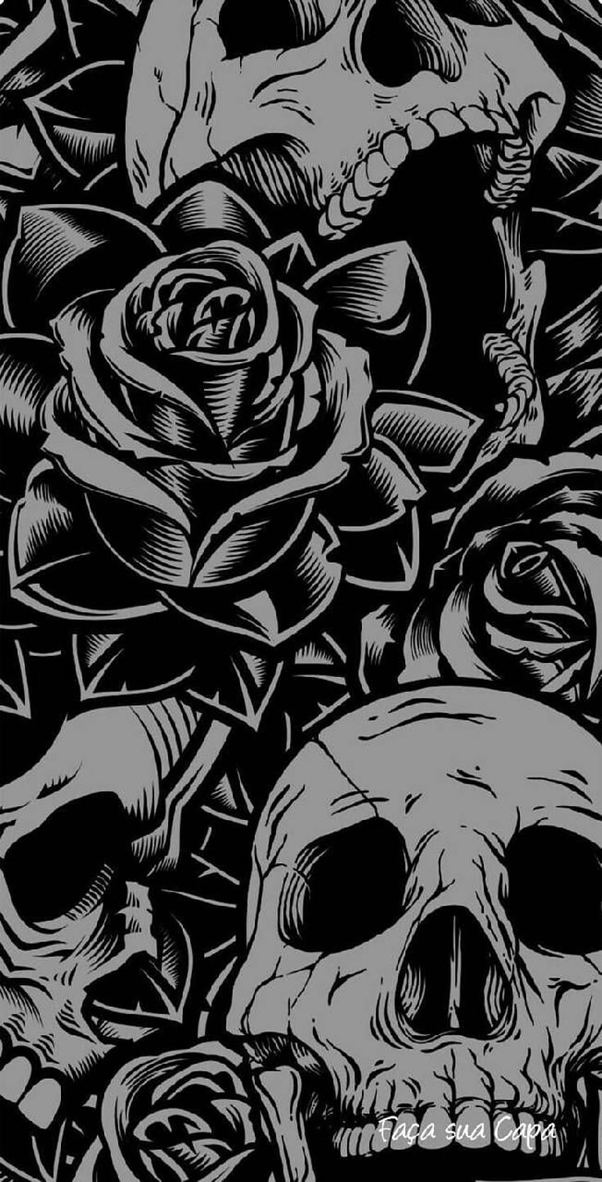 Kochaj czaszki i róże, kochaj czaszkę Tapeta na telefon HD