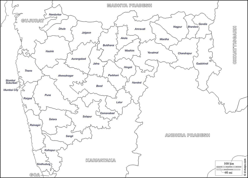 Карта на Махаращра Празна карта на Махаращра празна карта HD тапет