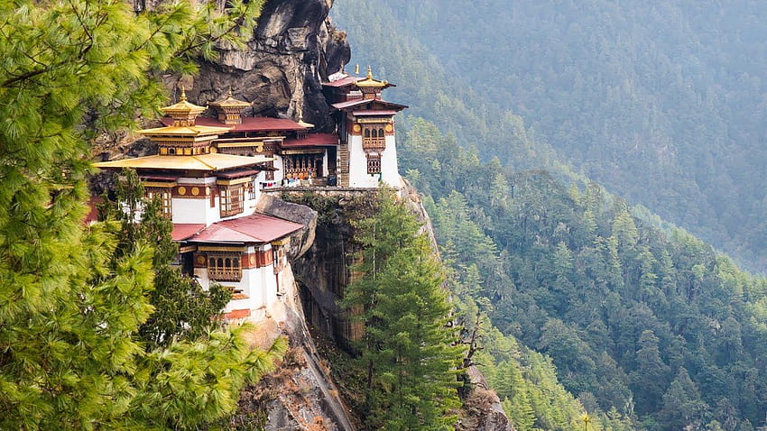 Tiger's Nest no Butão, templo do ninho de tigres papel de parede HD