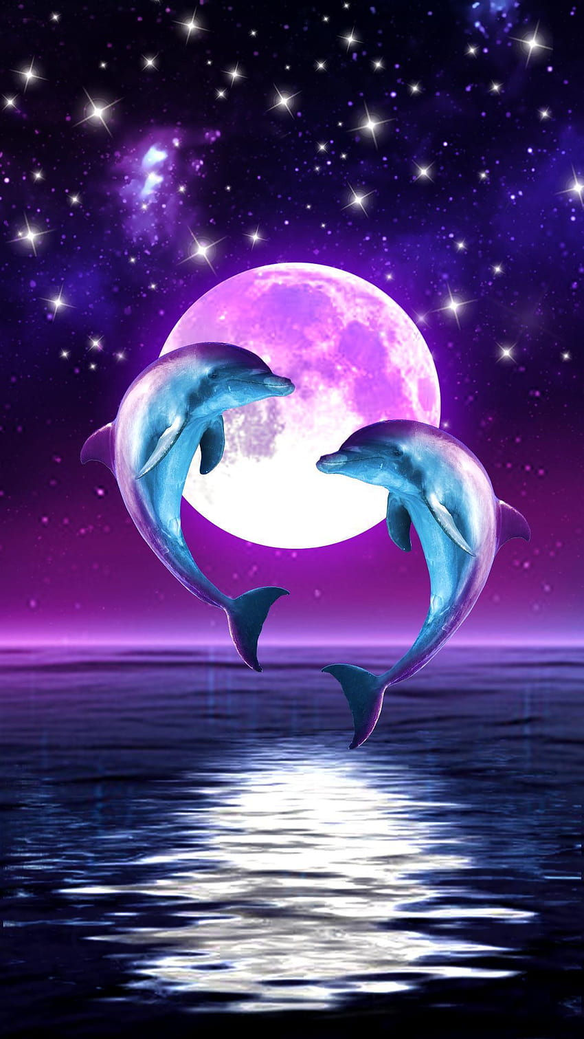 Dolphin of Love APUS Live dla Androida, kocham delfiny Tapeta na telefon HD