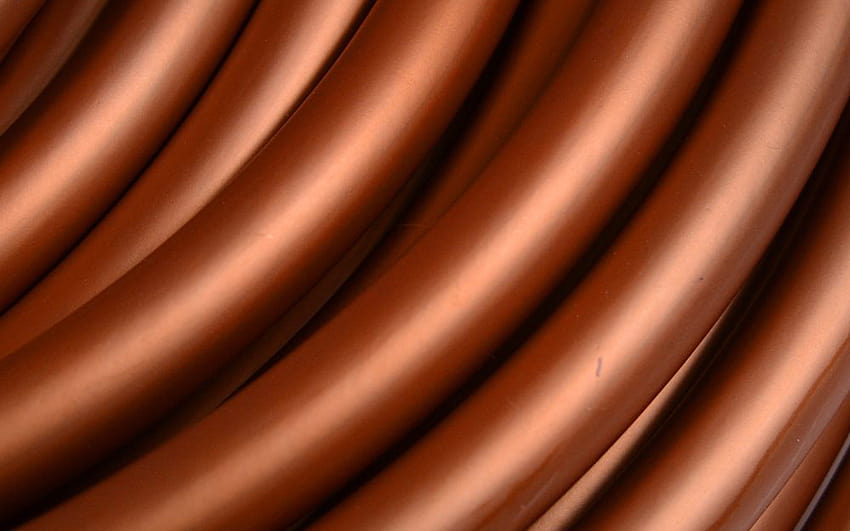 copper wires, macro, metal waves texture, copper wire, backgrounds with copper, 3D textures, metal textures with resolution 1920x1200. High Quality, copper color HD wallpaper