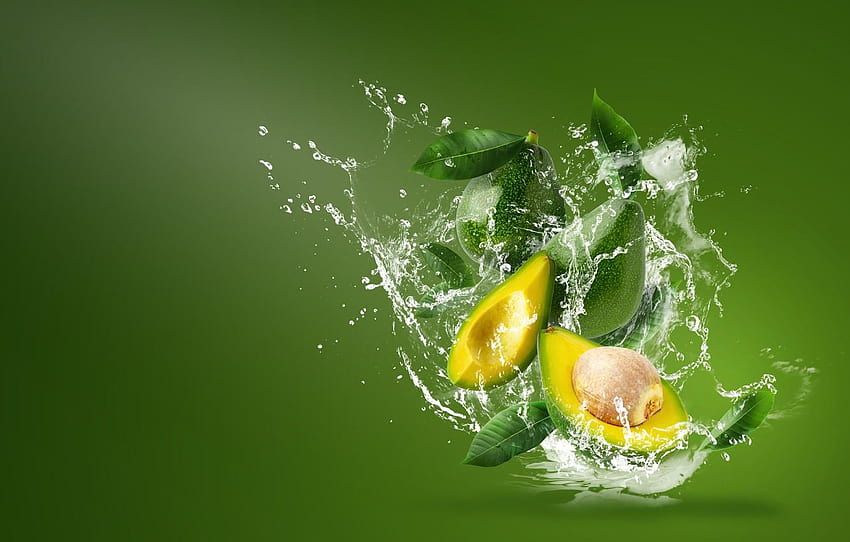 water, squirt, avocado , section HD wallpaper
