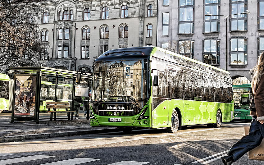 2019 г., Volvo 7900 Hybrid, градски пътнически бус, волво бус HD тапет