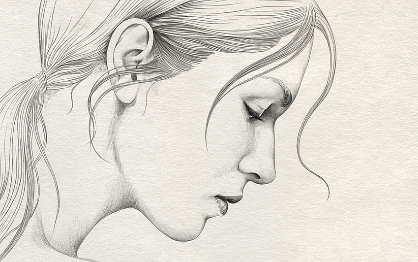 Crying Face Pencil Sketch Portraits