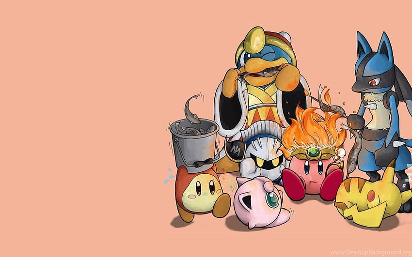 Kirby Pokemon Video Games Pikachu King Dedede Camping Simple HD wallpaper