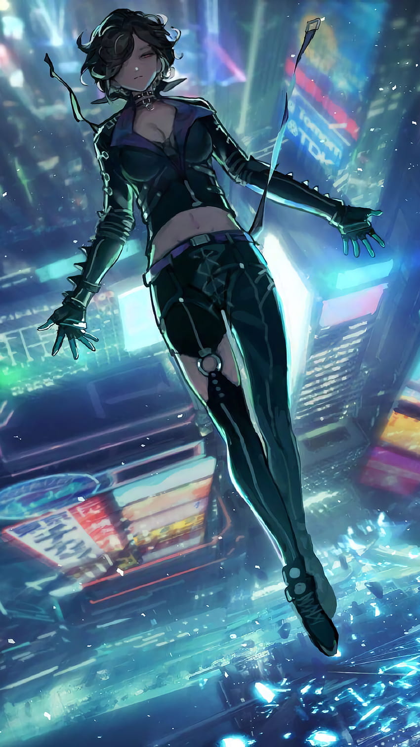 Cyberpunk Girl gepostet von John Simpson, Mädchentelefon HD-Handy-Hintergrundbild