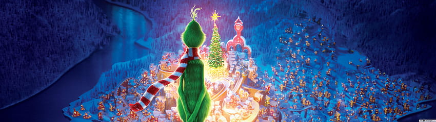 Mr. Grinch and Max celebrating Christmas, 5120x1440 christmas HD wallpaper
