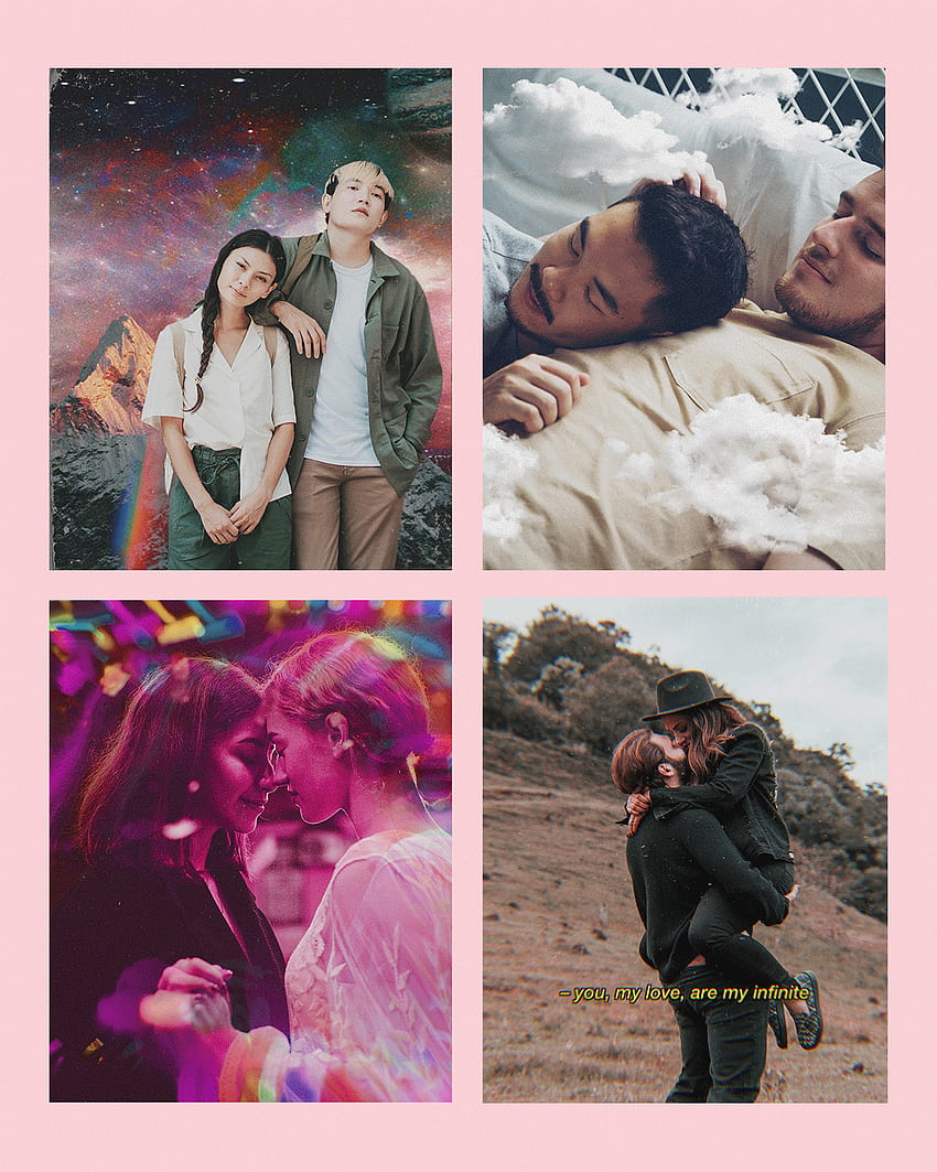 4 easy edits for couple on Valentine's Day, aesthetic valentines day collage HD phone wallpaper
