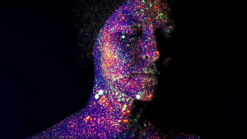 My black light selfie experiment, neon makeup black light HD wallpaper