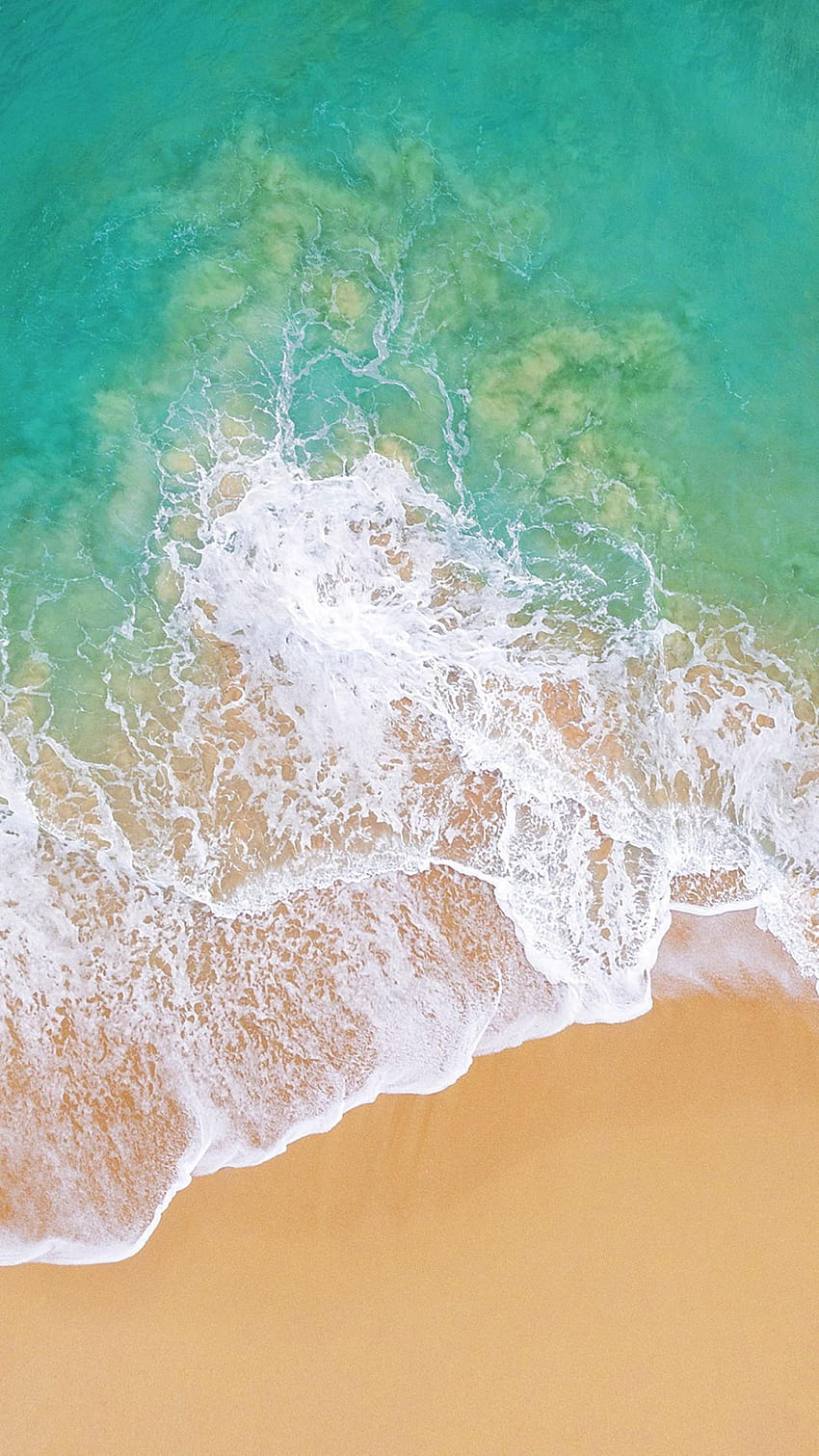 iOS 11, playa, océano, sistema operativo, iPhone playa fondo de pantalla del teléfono