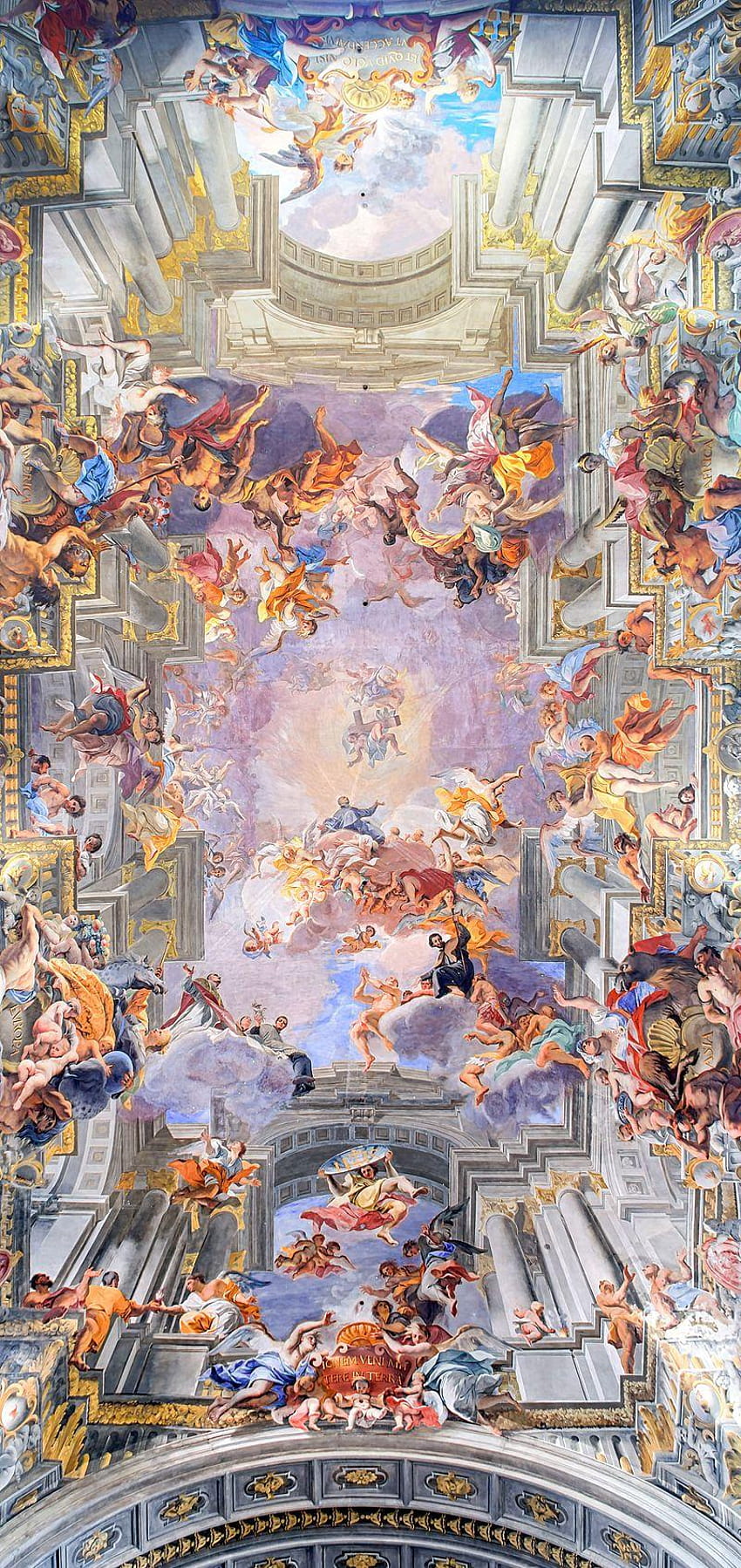 Frescos of Ignatius of Loyola R, baroque art HD phone wallpaper