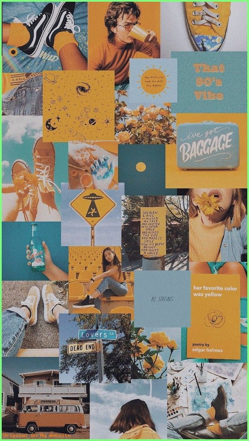 Aesthetic Collage, cute aesthetic yellow collage HD phone wallpaper ...