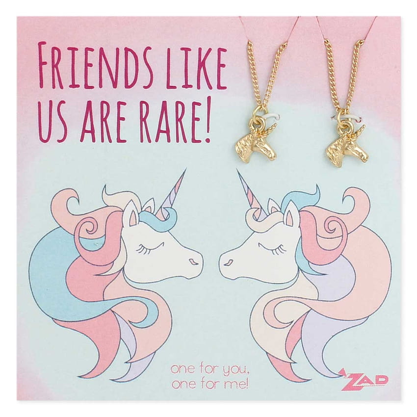 Friends Like Us Are Rare Unicorn Pendant Set of 2 BFF Necklace, Gold HD phone wallpaper