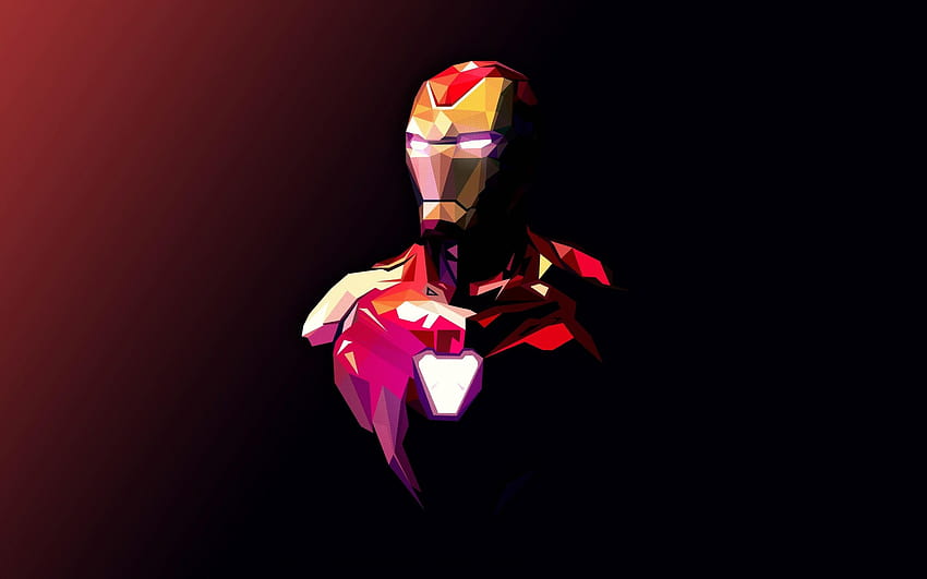 Iron Man , Minimal art, Polygonal, Marvel Superheroes, Dark background,  Graphics CGI, marvel black minimalist HD wallpaper | Pxfuel