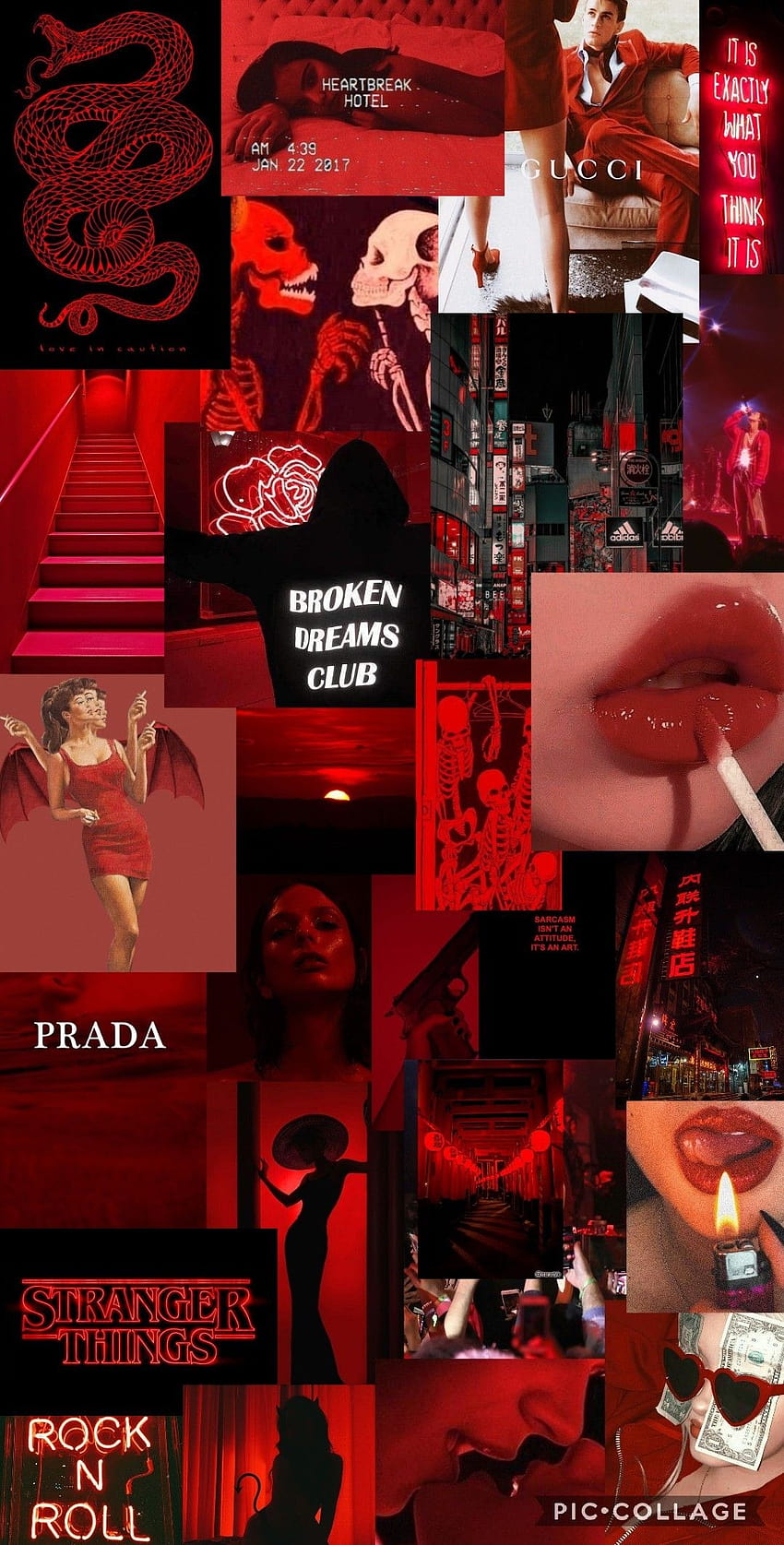 Red aesthetic, broken collage HD phone wallpaper | Pxfuel