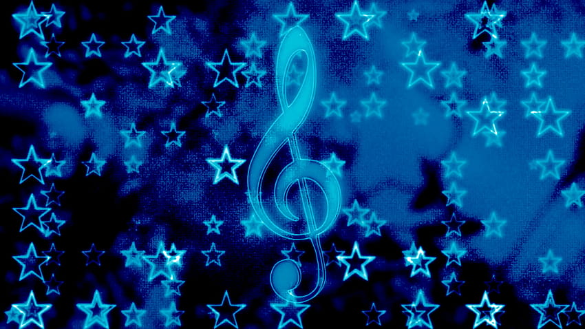 Glowing Music Note Dark Motion Backgrounds, blue music notes background HD wallpaper